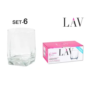 Set 6 Vasos Agua 320Cc Tuana Vidrio