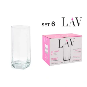 Set 6 Vasos Refresco 330Cc Tua Vidrio