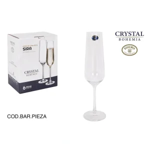 Set 6 Copas Champagne Bohemia 200Cc Sira Vidrio