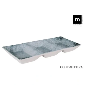 Bandeja Porcelana Decorada Dalian 3 Compartimentos