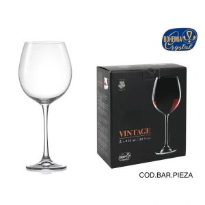 Set 2 Copas Vino Cristal Bohemia 850Cc Vintage Vidrio