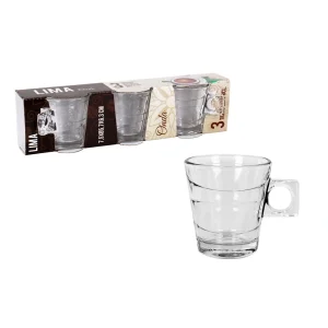 Set 3 Tazas Cafe 8 Cl Lima Onda Vidrio
