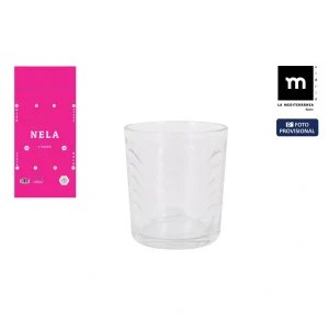 Set 6 Vasos 27Cl Nela Ondas Vidrio
