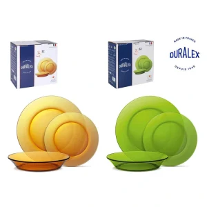Vajilla Duralex 12 Piezas Ambar/Verde Duralex
