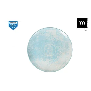 Plato Hondo 21Cm Turquesa Monaco Bril Porcelana