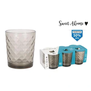 Set 6 Vasos 36Cl Axel Diamonds Fume Sw Vidrio