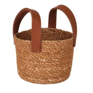 Cesta Pan Seagrass C/Asa Piel