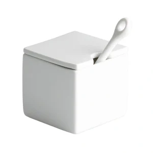 Azucarero Porcelana C/ Cucharita Blanco