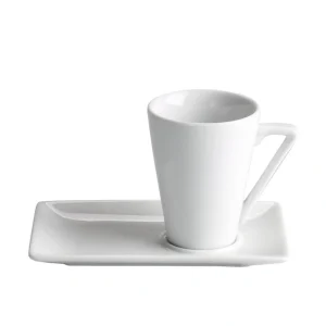 Taza Cafe 6 Cl 5X6.5 Cm C/ Plato 12.5X8X1 Cm M Porcelana