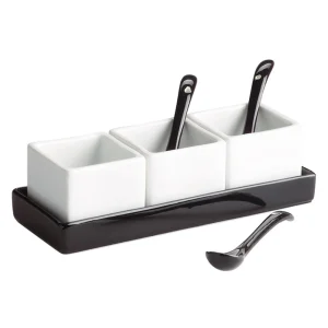 Salseras Cebra 5X5X4 Cm 5 Cl 3 U C/ 3 C Porcelana