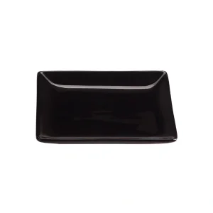 Plato Negro 12X12X1.5 Cm Ming Porcelana