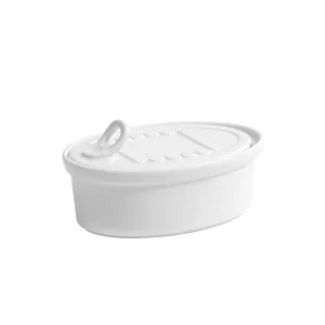 Lata Oval C/Tapa 17Cl. 13X9X5Cm Complementos Porcelana