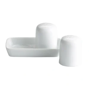 Salero Y Pimentero C/ Bandeja 12X7X6 Cm Porcelana