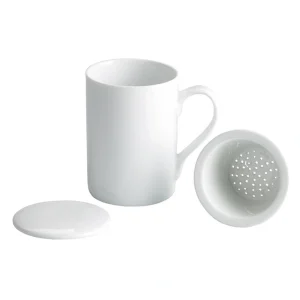 Taza De Infusion Porcelana Con Tapa Y Filtro