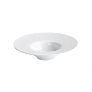 Plato Risotto Porcelana Blanca Bordeaux