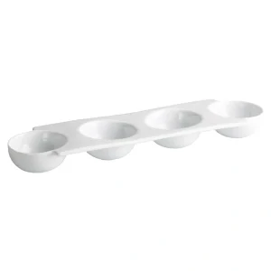 Bandeja Porcelana 4 Bowls 31X9X3 Cm. Porcelana