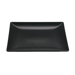 Plato Llano Negro Stoneware 24X24X2.5 Stoneware