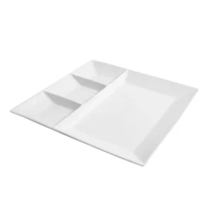 Plato 4 Compartimentos 28X28X2.5Cm. Ming Porcelana