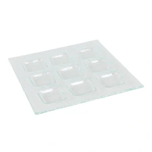 Plato 9 Compartimentos Baecula 25X25X1.5Cm4Mm Vidrio