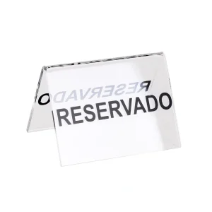 Placa Reservado Transparente 12X15X13Cm Securit