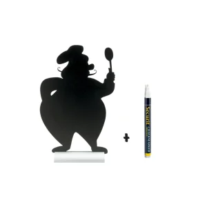 Pizarra De Mesa Forma Cocinero + Marcador Securit