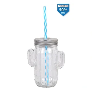Vaso Cactus Con Pajita 40Cl 6X14Cm