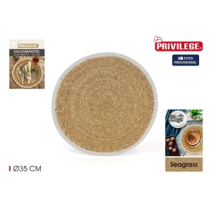 Salvamantel Seagrass Red.Ribete