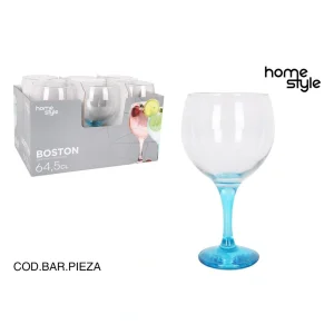 Copa Comb.64.5Cl Pie Azul Boston Vidrio