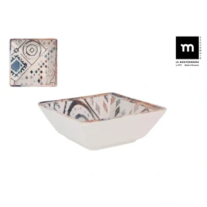 Bol Cuadrado Porecelana Decorada Grecia Elite Brillo