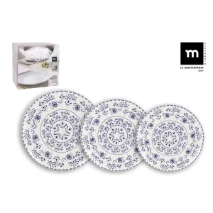 Ekvajilla 12Pcs Blur Monaco Ivory Brillo Porcelana