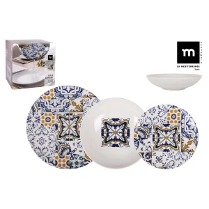 Vajilla 12Pcs Luana Monaco Ivory Brillo Porcelana