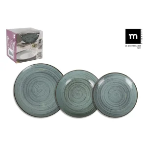 Vajilla 12Pcs Miño Monaco Turquesa Brillo Porcelana