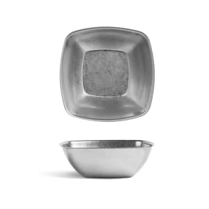 Bowl Purasangre Cuadrado Plata Vieja Inox Vintage