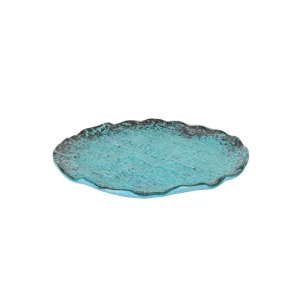 Plato Postre Turquesa 20X1.5Cm 5Mm Purasangre