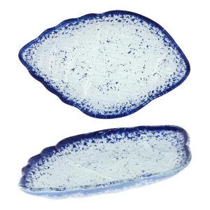 Bandeja Vidrio Purasangre Caracola Cobalto