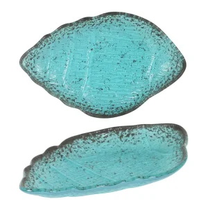 Bandeja Vidrio Purasangre Caracola Turquesa