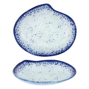 Bandeja Vidrio Purasangre Concha Cobalto