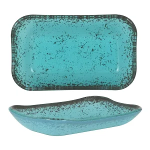 Bandeja Vidrio Purasangre Rectangular Turquesa