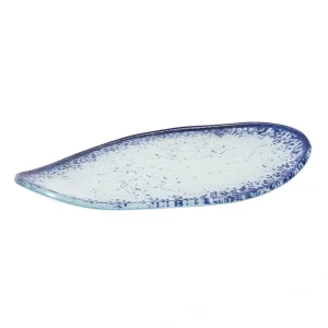 Plato Oval Vidrio Purasangre Degustacion Cobalto
