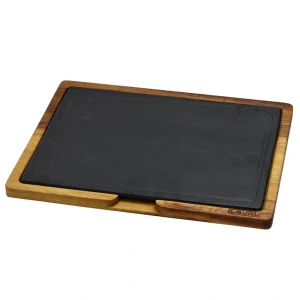 Bandeja Pizarra Rectangular C/ Soporte De Iroko
