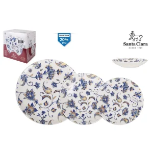 Vajilla 12P Porcelana Yvory Decorada Alo Porcelana