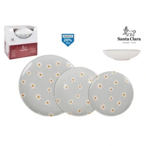 Vajilla 12Pcs Camomila Monaco Ivory Br Porcelana