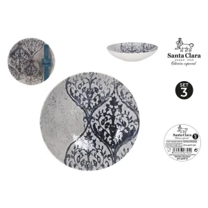 Set 3 Platos Hondo 21Cm Horus Monaco Porcelana