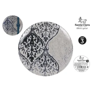 Set 3 Platos Llanos 26Cm Horus Monaco Porcelana