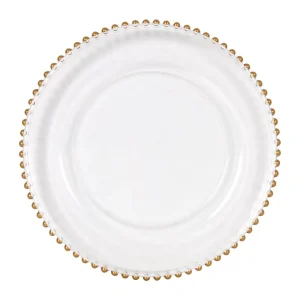 Plato Presentacion Dorado Biarritz 33.5X3Cm Vidrio