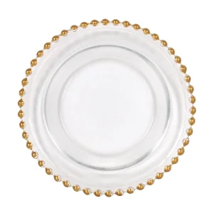 Plato Pan Dorado Biarritz 16X2Cm Vidrio