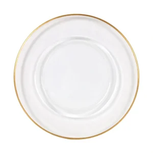 Plato Presentacion Dorado Biznaga 33X3Cm Vidrio