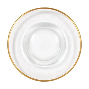 Plato Pan Dorado Biznaga 16X2Cm Vidrio