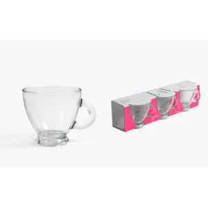 Rom410A Set 3 Tazas C/Asa 225Cc C Vidrio