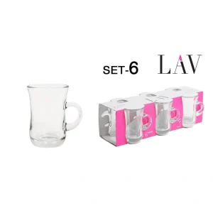 Set 6 Vasos C/Asa 105Cc Expres Vidrio